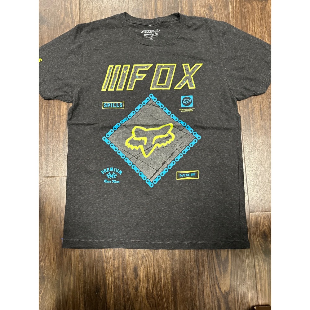 Fox Racing x Buckle Premium Fit Graphic T-Shirt - Men's Medium - Charcoal Gray